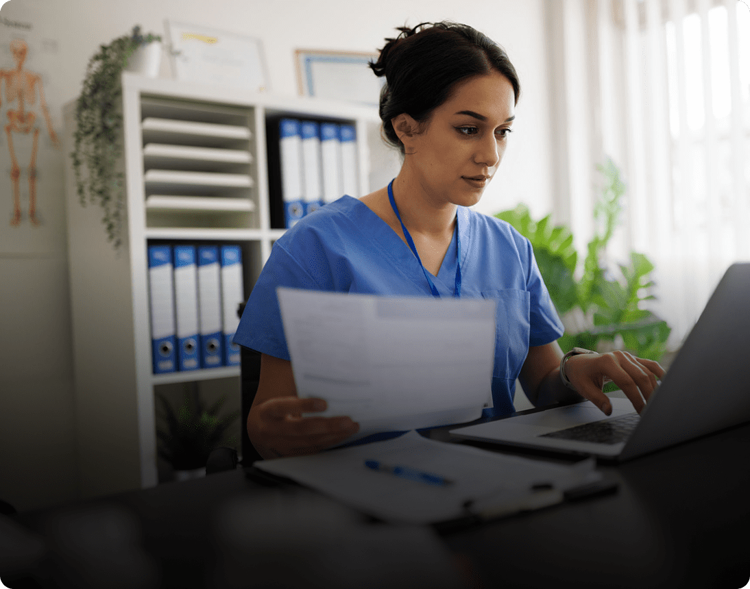 Healthcare worker in office setting